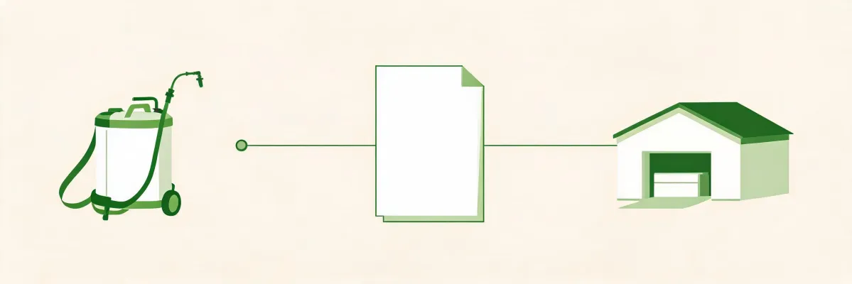 Illustrated sprayer procurement communication path
