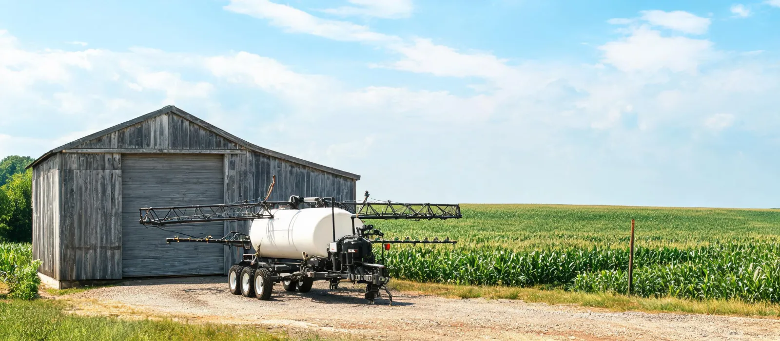 Parked sprayer ready for a specification review