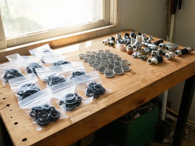 Sprayer maintenance bench for distributor spares