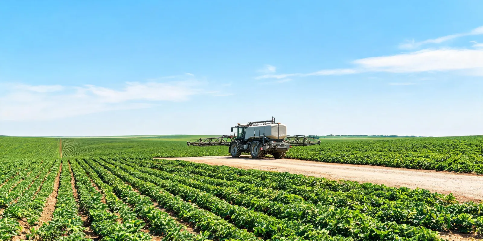 Farm field with equipment access lanes